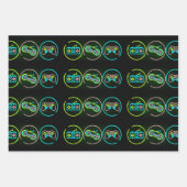 Zwart en neongamer Collectie Inpakpapier Vel (Voorkant 3)