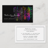 Zwart en neonpenseelstreken visitekaartje (Voorkant / Achterkant)