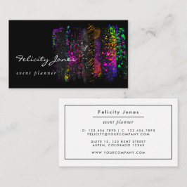 Zwart en neonpenseelstreken visitekaartje