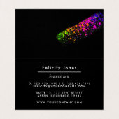 Zwart en neonpenseelstreken visitekaartje (Binnenkant ongevouwen)