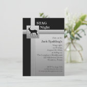 Zwart en nepsilver-grijze herten uitnodiging (Staand voorkant)
