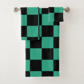 Zwart en Oerwoud groen gebarsten patroon Bad Handdoek (Insitu)