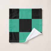 Zwart en Oerwoud groen gebarsten patroon Bad Handdoek (Wasdoekje)