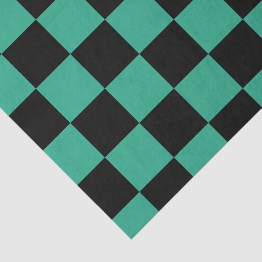 Zwart en Oerwoud groen gebarsten patroon Tissuepapier (Detail)