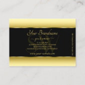 Zwart en Oker Gouden Gradiënt Monogram Ovaal Lijst Visitekaartje (Achterkant)