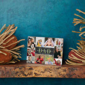 Zwart en olijf Beste vader Vaderdag Foto Collage Fotoplaat (Zijkant)