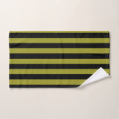 Zwart en olijfgroen verticale streep bad handdoek (Handdoek)