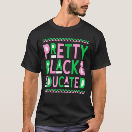  zwart en onderwezen Afrikaanse koningin Ameri T-shirt (Voorkant)