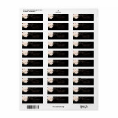 Zwart en onduidelijk Roos - Kortstaartwonden Etiket (Full Sheet)