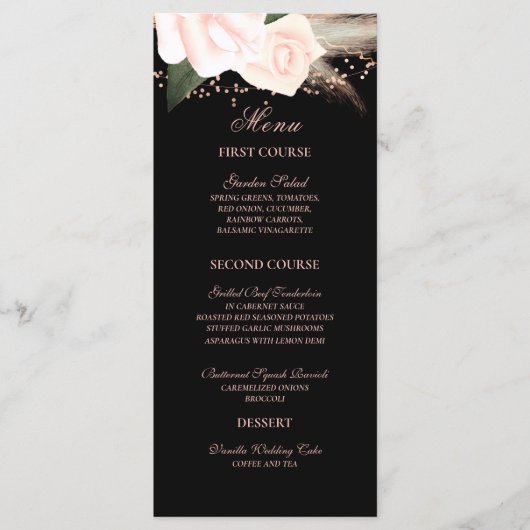 Zwart en onduidelijk Roos - Kortstaartwonden Menu (Voorkant)