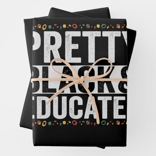 Zwart  en opgeleid Bruin Geschiedenis Gift Inpakpapier Vel (In situ)