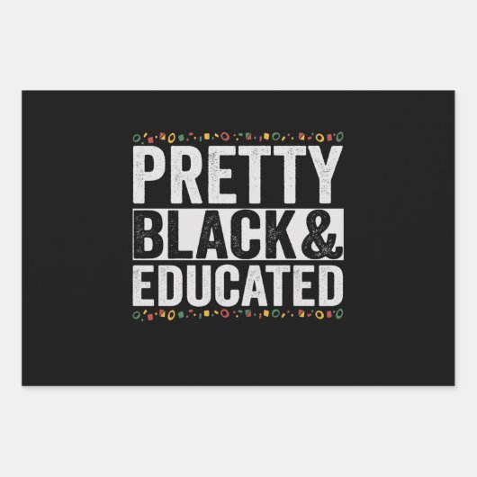 Zwart  en opgeleid Bruin Geschiedenis Gift Inpakpapier Vel (Voorkant)