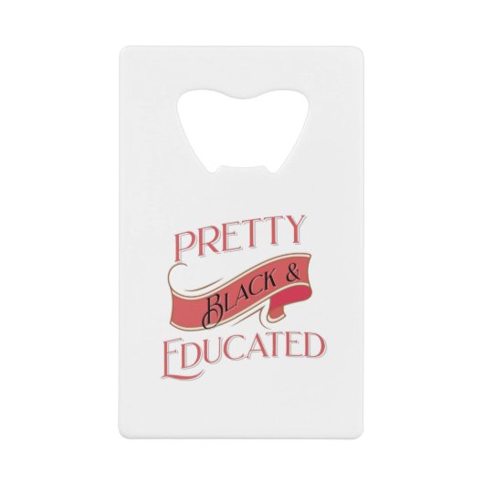 zwart en opgeleid creditkaart flessenopener (Voorkant)