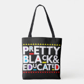 , zwart en opgeleid tote bag (Achterkant)