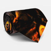 Zwart en Oranje Abstract Stropdas (Opgerold)