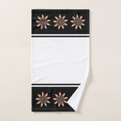 Zwart en oranje abstracte ster bad handdoek (Handdoek)