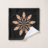 Zwart en oranje abstracte ster bad handdoek (Wasdoekje)