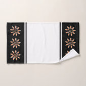 Zwart en oranje abstracte ster bad handdoek (Handdoek)