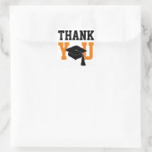 Zwart en Oranje Afstuderen Dank u Vierkante Sticker (Tas)
