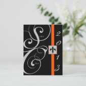 Zwart en Oranje Afstuderen met rollint Kaart (Staand voorkant)