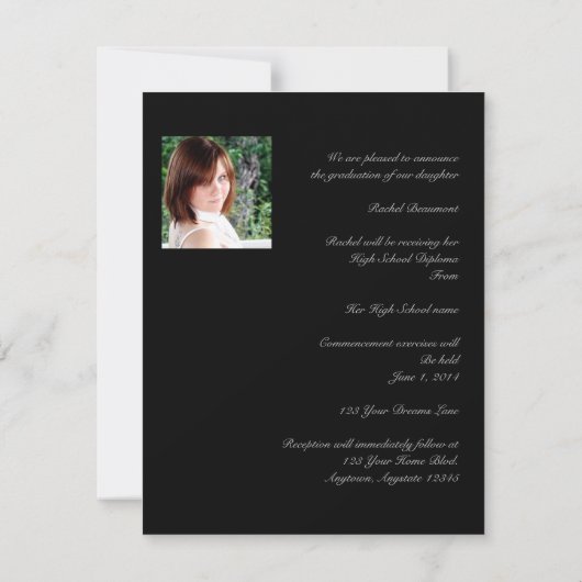 Zwart en Oranje Afstuderen met rollint Kaart (Achterkant)