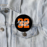 Zwart en Oranje Atleet Jersey Nummer Ronde Button 7,6 Cm<br><div class="desc">Kop op je favoriete sportteam, football speler of gewoon show van je schooltrots met een aangepaste gepersonaliseerde spirituele knop! Personaliseer met het nummer van een speler of een andere aangepaste tekst. Ideaal voor football-, basketbal-, honkbal- en voetbalspelletjes! Creëer aangepaste pinnen voor het hele team, cheerleaders, ouders en broers om op...</div>