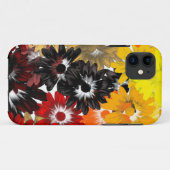 Zwart en oranje bloemmotief Case-Mate iPhone case (Achterkant (horizontaal))