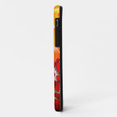Zwart en oranje bloemmotief Case-Mate iPhone case (Achterkant/links)