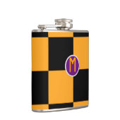 Zwart en Oranje Check Pattern Heupfles (Rechts)