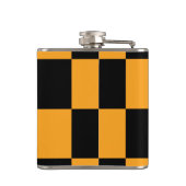 Zwart en Oranje Check Pattern Heupfles (Achterkant)