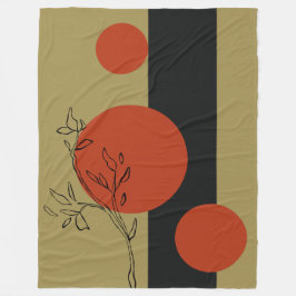 zwart en oranje cirkels geometrisch patroon fleece deken