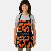 Zwart en oranje doolhof Abstract Geometrisch Patro Schort (Insitu)