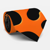 Zwart en oranje doolhof Abstract Geometrisch Patro Stropdas (Opgerold)