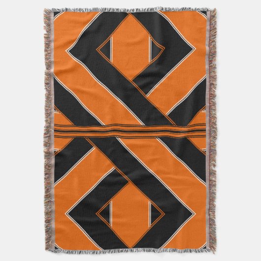 Zwart en Oranje, eenzijdig gebundelde schroefdop Deken (Voorkant Verticaal)