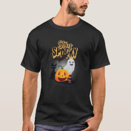Zwart en Oranje enge Halloween T-shirt