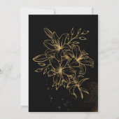 Zwart en Oranje Esthetische Bruiloft Uitnodigingen (Achterkant)