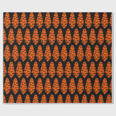 Zwart en Oranje Geest Cadeaupapier (Vlak)