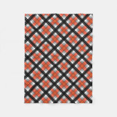 Zwart en oranje gelooid fleece deken (Voorkant)