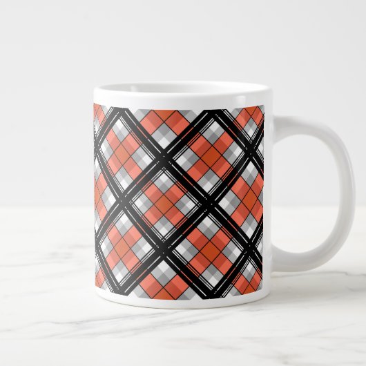 Zwart en oranje gelooid grote koffiekop (Rechts)