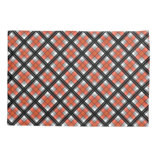 Zwart en oranje gelooid kussensloop (Achterkant)