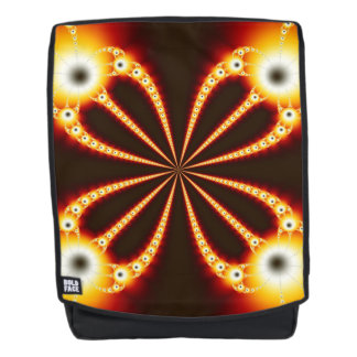 Zwart en oranje geometrisch ontwerp rugtassen