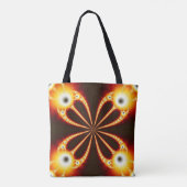 Zwart en Oranje geometrisch ontwerp Tote Bag (Achterkant)