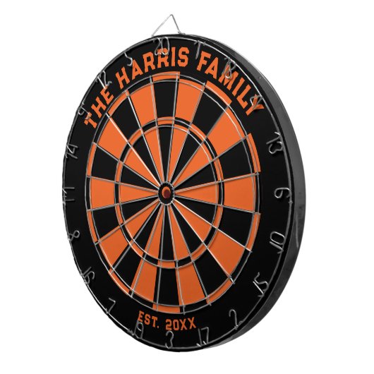 Zwart en Oranje gezinsdartboard met kunstwerken Dartbord (Voorkant Rechts)
