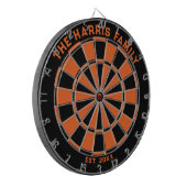 Zwart en Oranje gezinsdartboard met kunstwerken Dartbord (Voorkant Links)