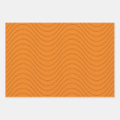 Zwart en Oranje golfpatroon Inpakpapier Vel (Voorkant 2)