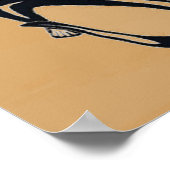 Zwart en oranje hagedis in tribale stijl poster (Hoek)