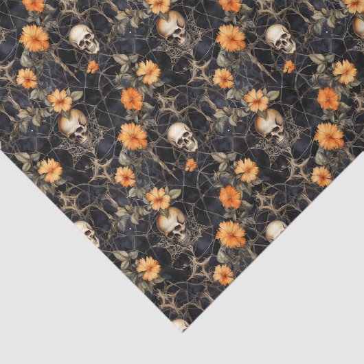 Zwart en Oranje Halloween Tissuepapier (Detail)