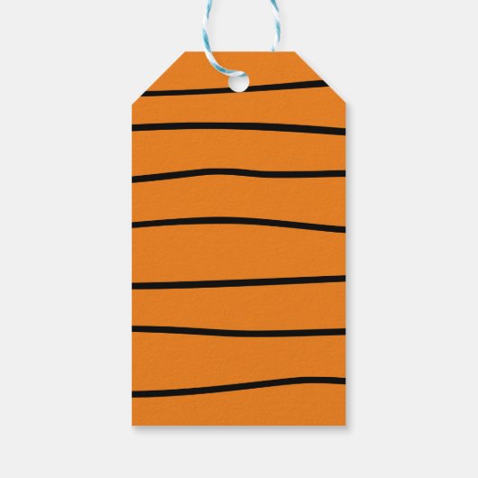 Zwart en Oranje Halloween Vrijgezellenfeest Dank u Cadeaulabel (Achterkant)