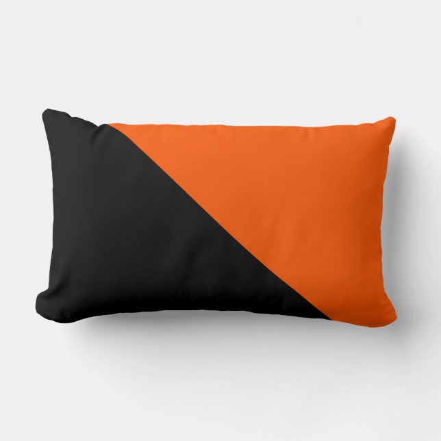 Zwart En Oranje Helften Kussen (Voorkant)