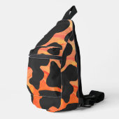 Zwart en Oranje Koe Print Sling Bag (Rechterhoek)